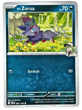 N's Zorua 097/159 Common Normal Journey Together Pokemon Card